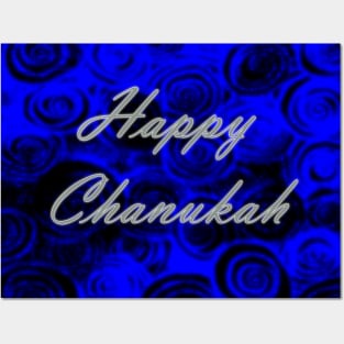 Happy Chanukah Swirls Posters and Art